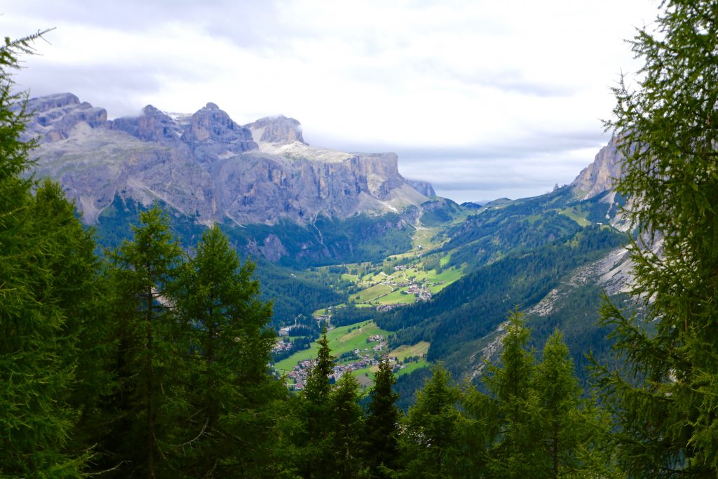 view from La Villa looking down into the valley below