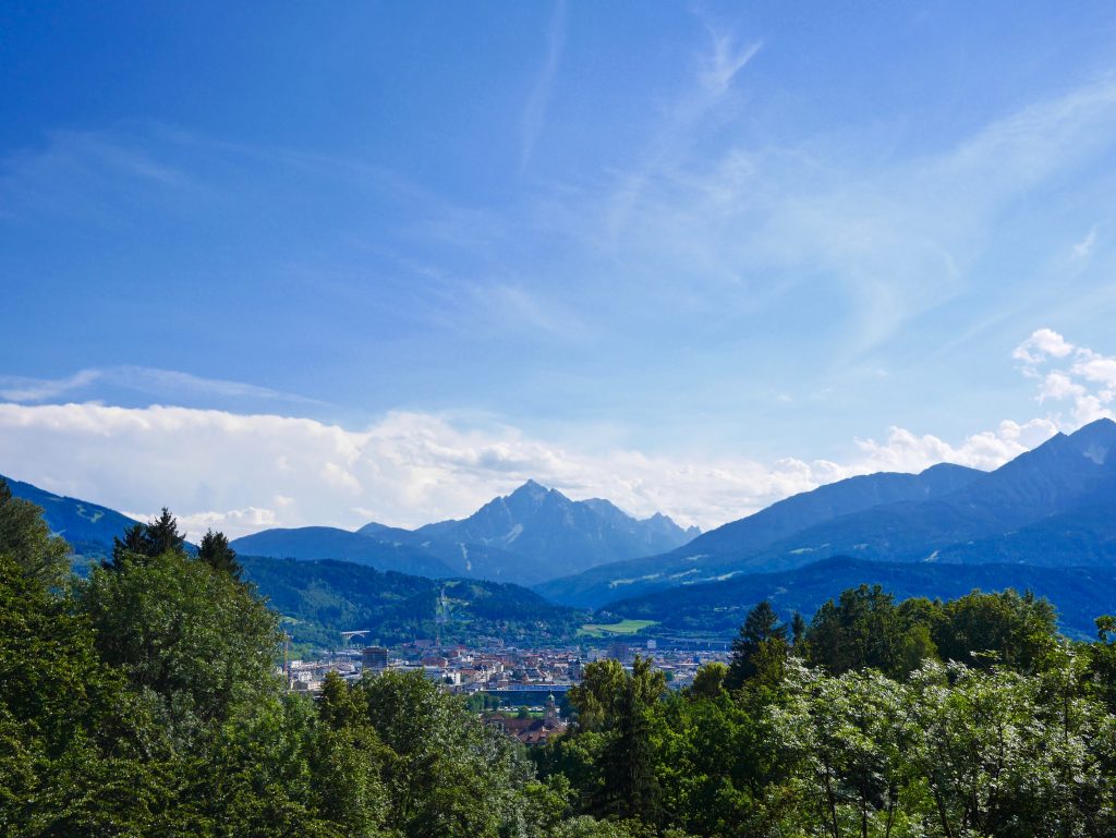 views from the Alpenzoo overlooking mountains and villages below