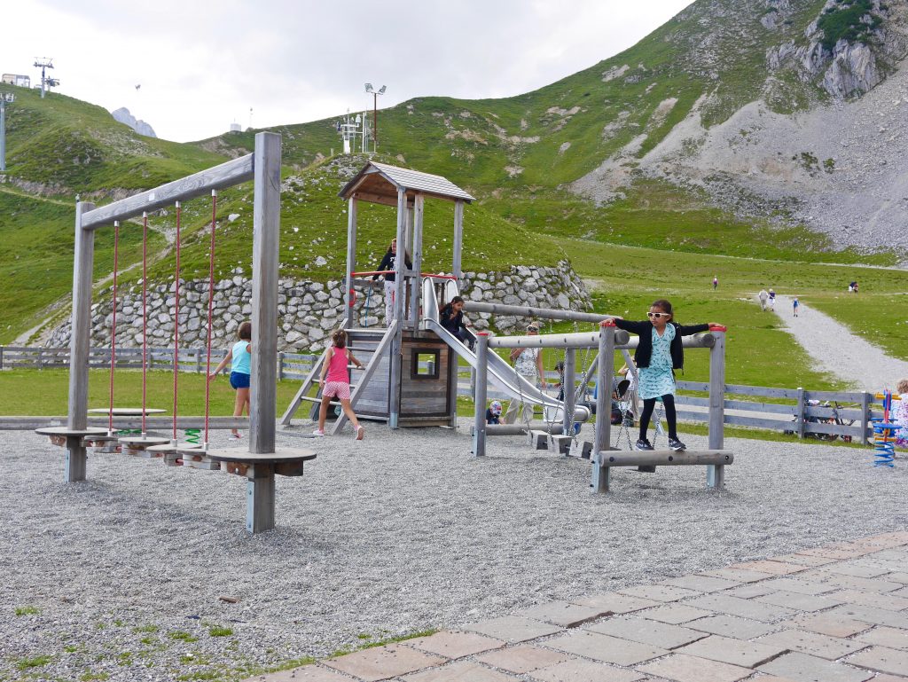 small playground for children in the mountains of innsbruck