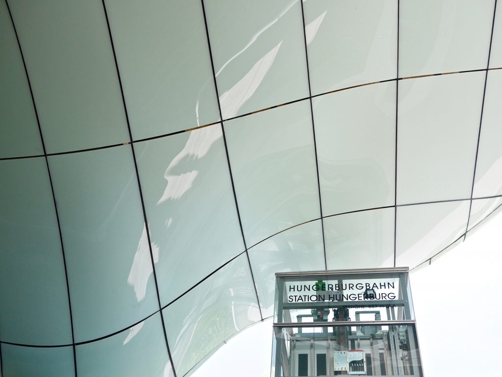 spaceship-like shelter of the Hungerburg Funicular.