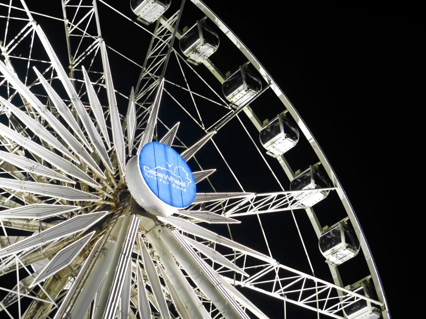 looking up at the big wheel near Cape Town