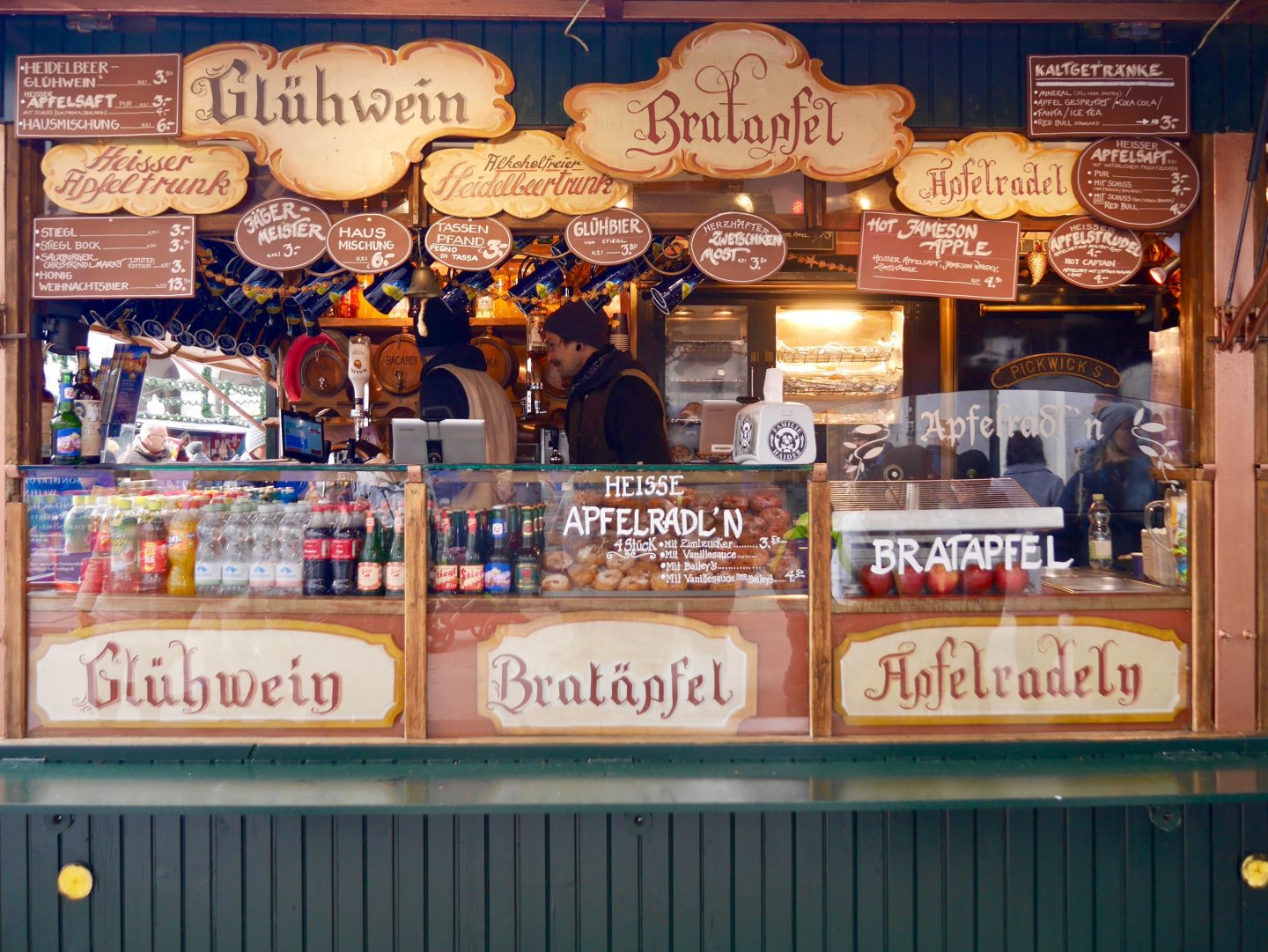 view of a food stall at Salzburg Christmas Markets