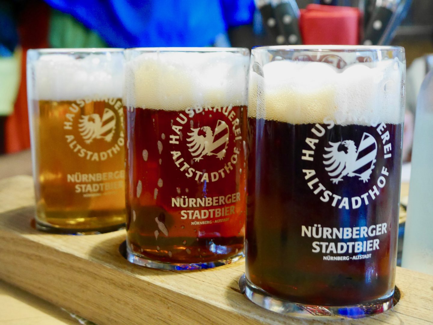 Blonde, red and dark beers from Hausbrauerei Altstadthof Nuremberg Brewery