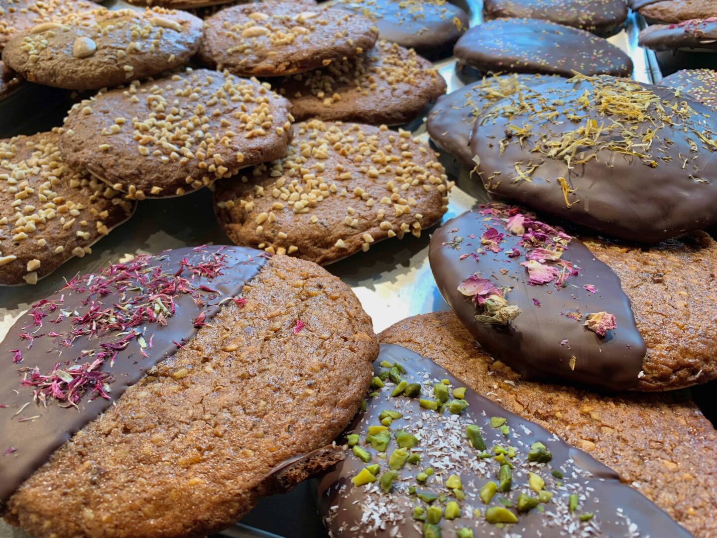 gingerbread biscuits with coloured topping