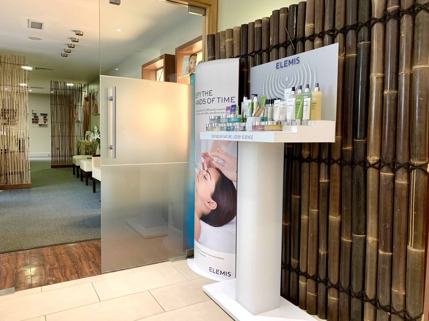 view of the Elemis on offer at the spa