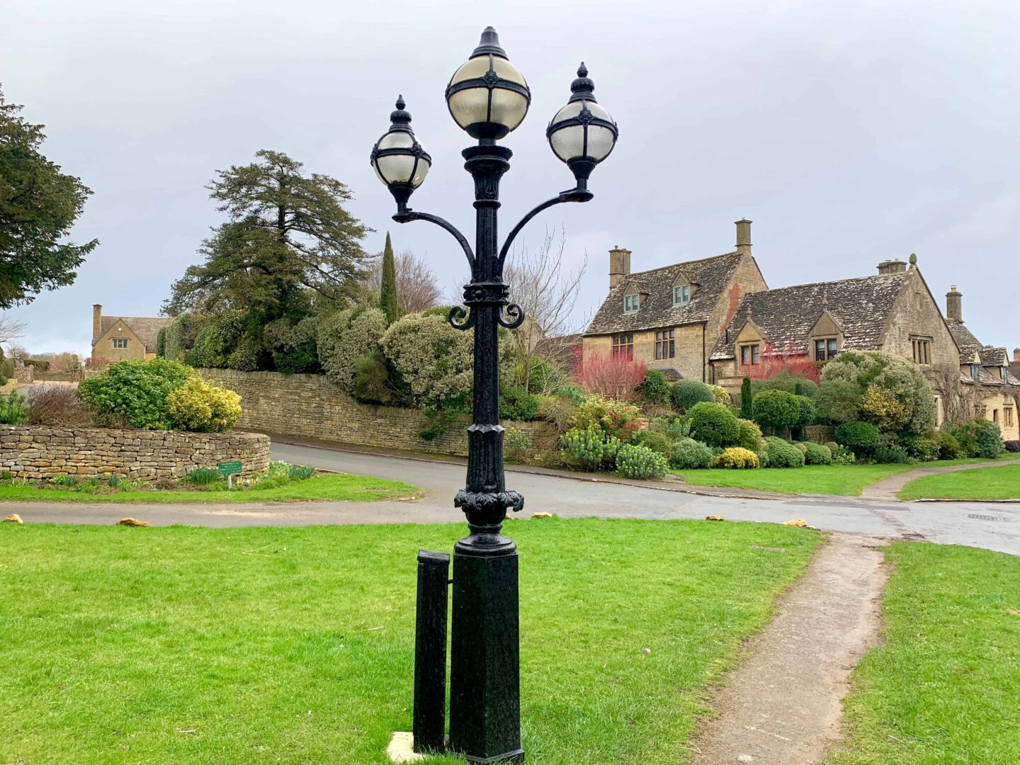 view of iron lamppost in the Cotswold village of Chipping Campden