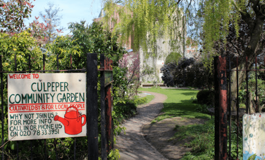 gates to the culpeper community garden cultivated by and for local people in islington