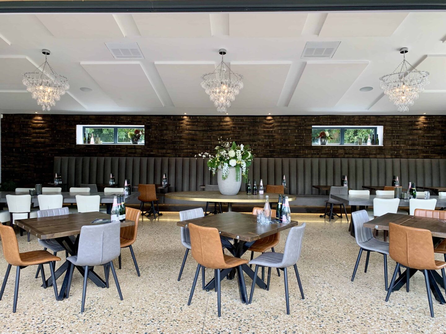 view inside the Tasting Room of the West Sussex vineyard at Tinwood Estate