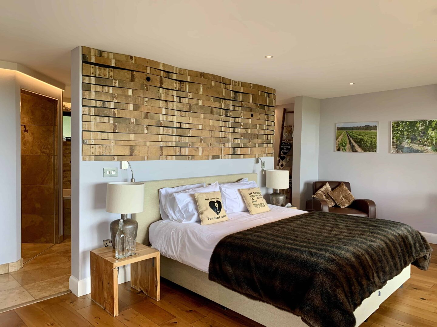 view of the Tinwood Estate lodges bedroom