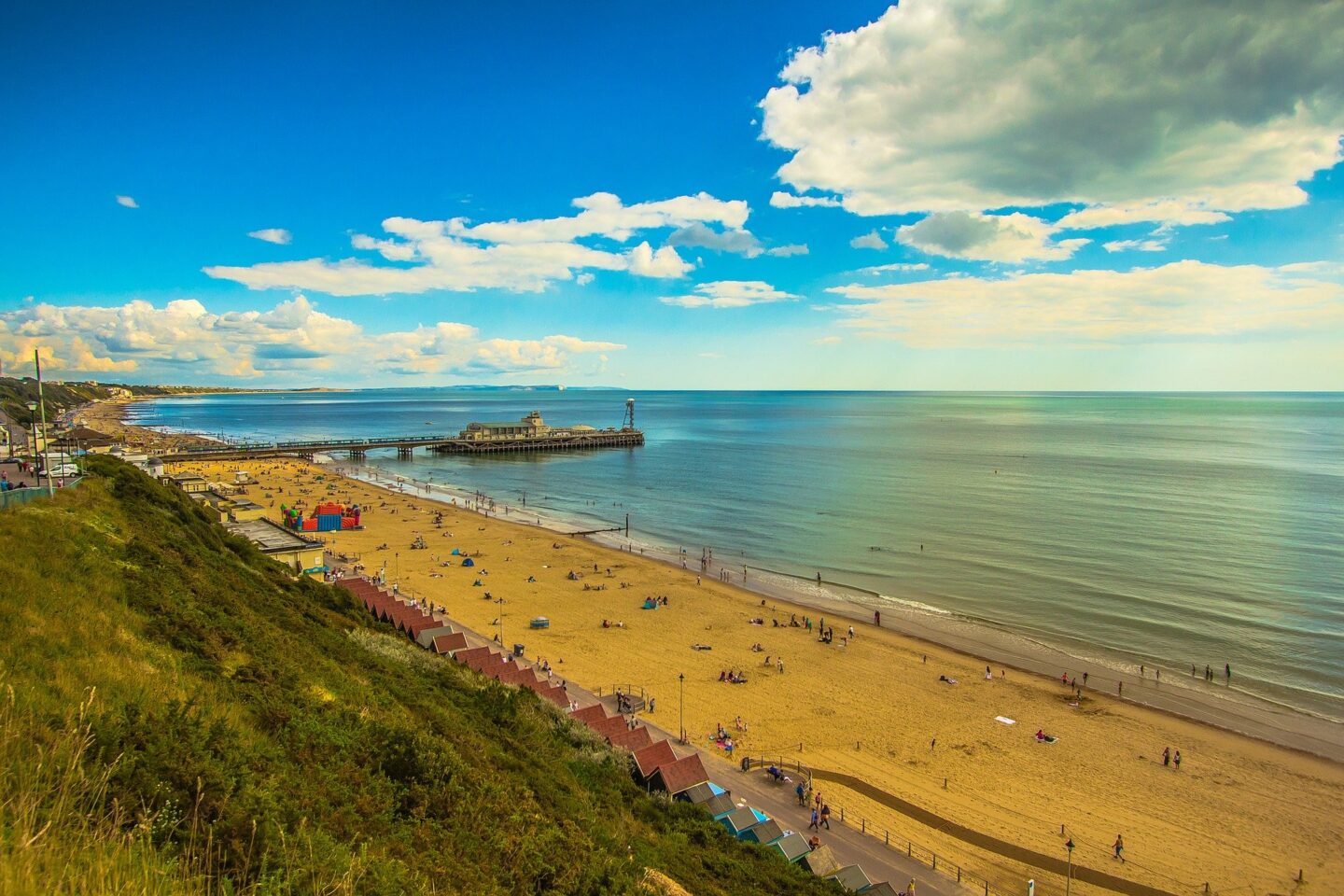 view of bournemouth pier looking down from the cliffs