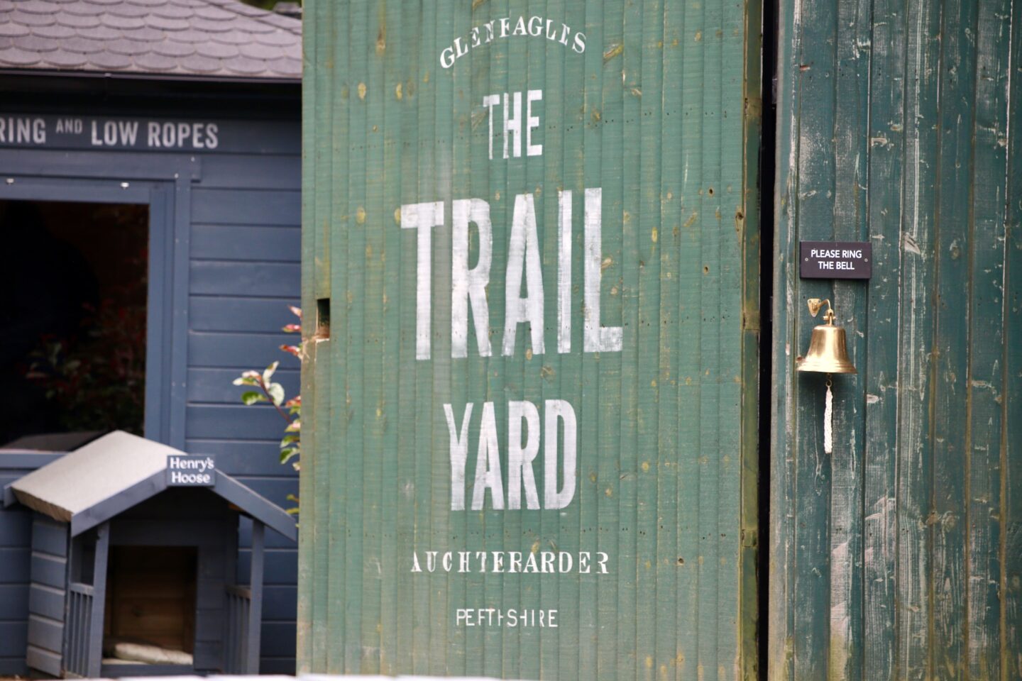 view of the wooden door 'the trail yard' gleneagles