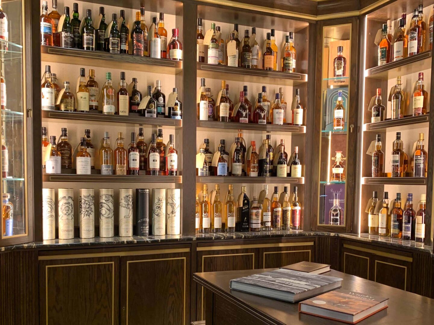 view of all the alcohol in the Gleneagles arcade