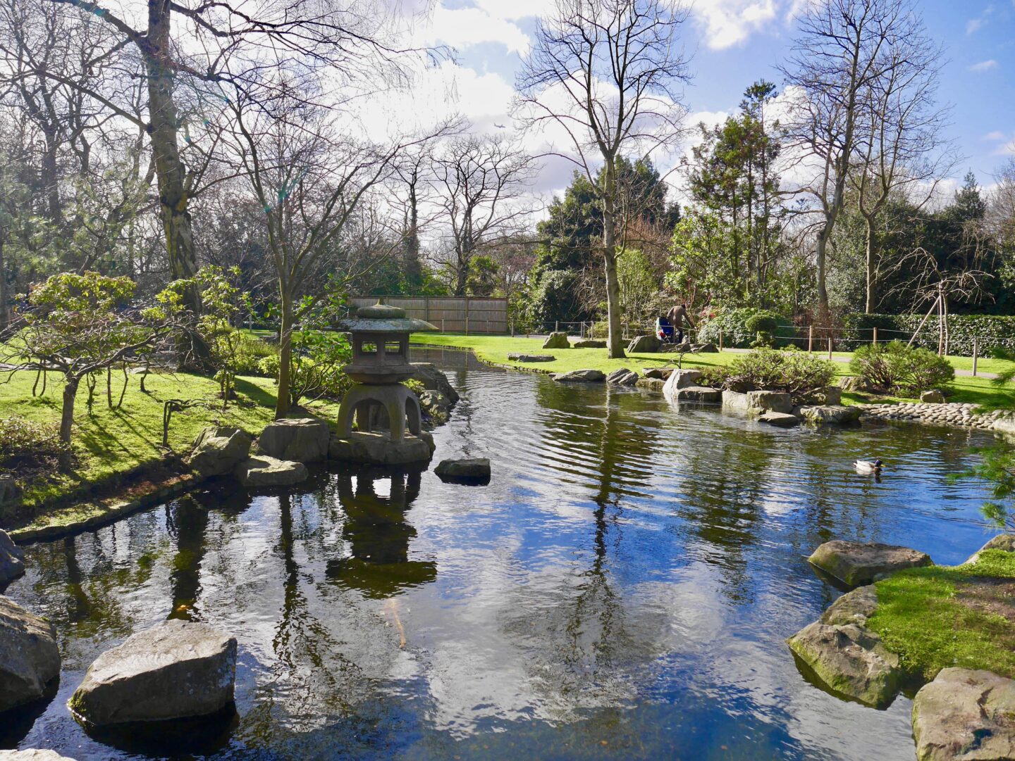 view of the gardens and lake in Kyoto Gardens