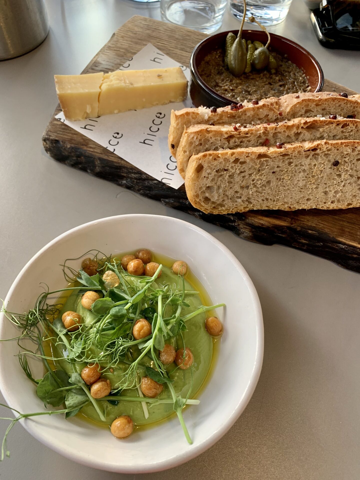 Starters at Hicce restaurant in Kings Cross