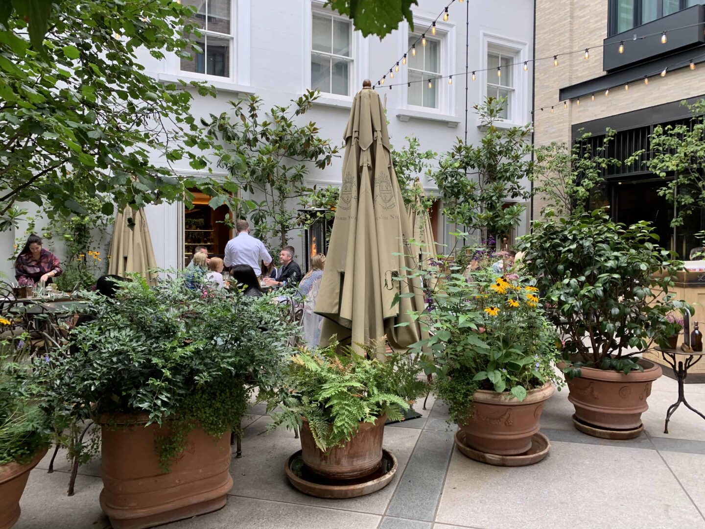 Petersham Nurseries outdoor terrace in Covent Garden