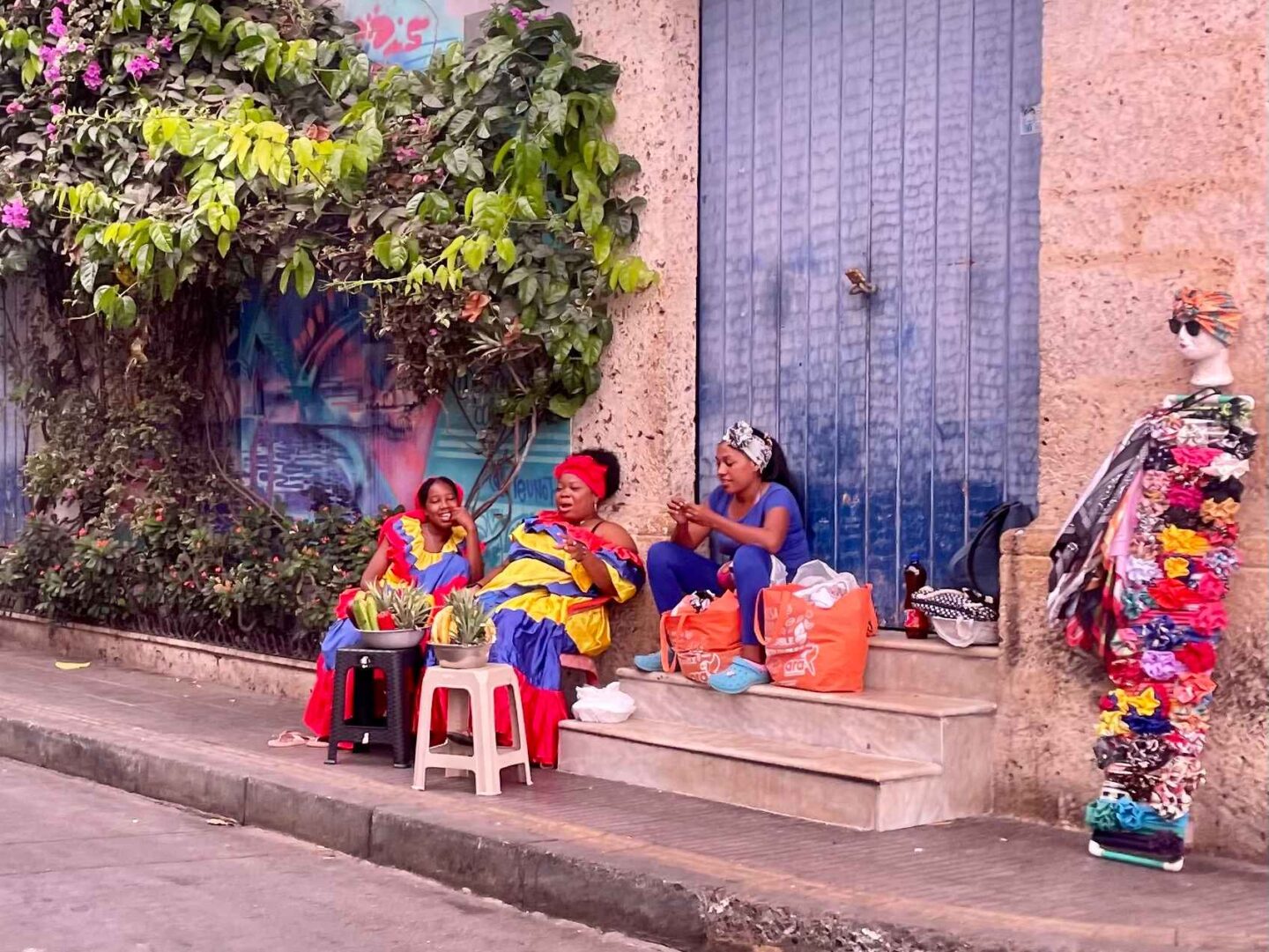 Palenqueras in Cartagena, Colombia