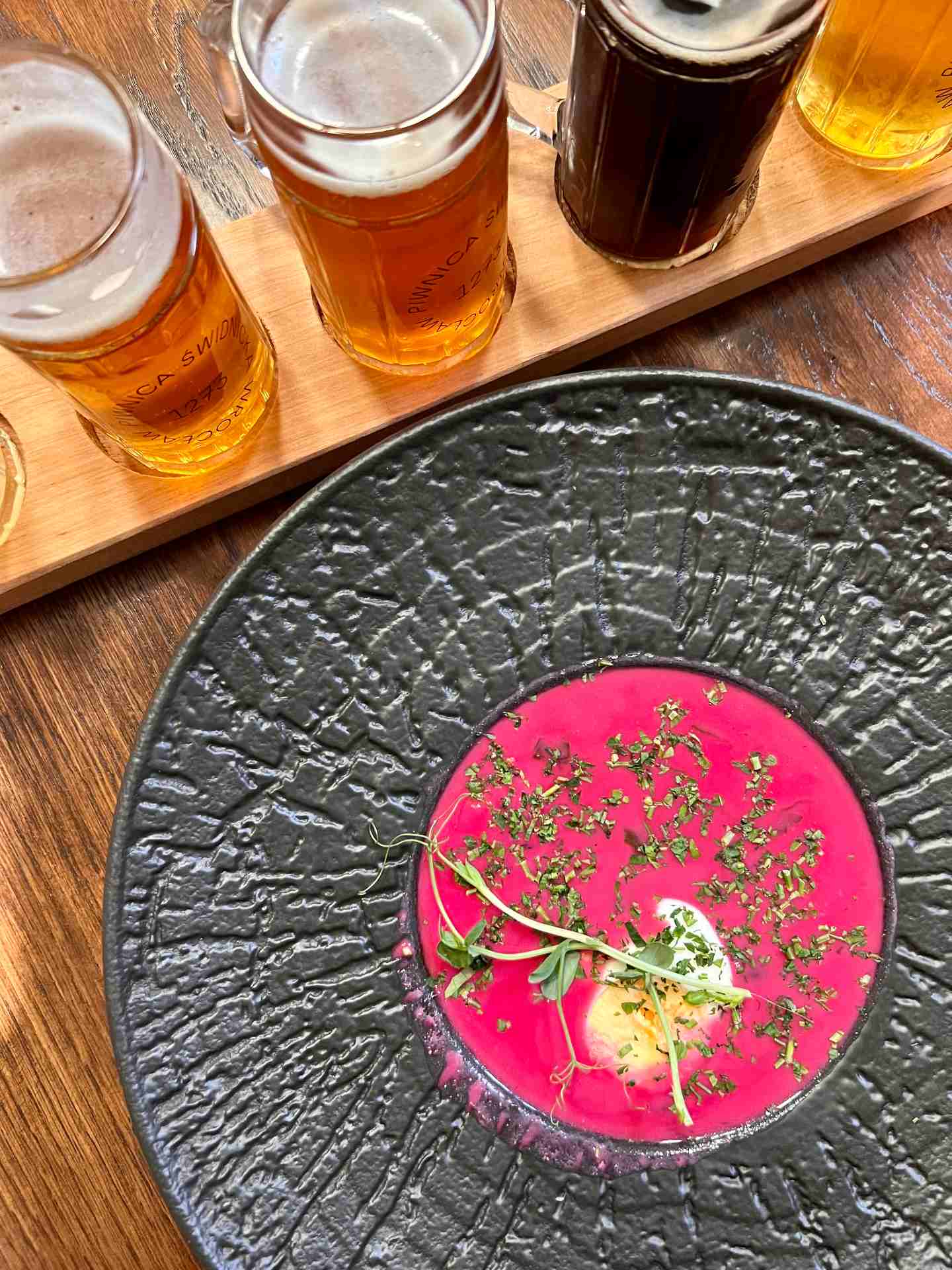 Food and drinks at Piwnica Swidnicka in Wroclaw