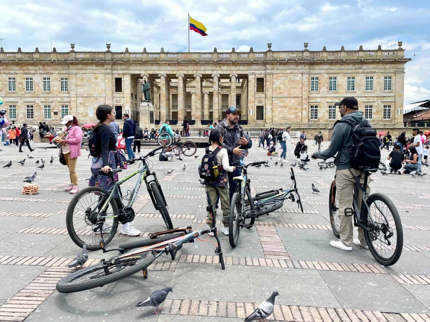 Bicycles in Plaza Bolivar in Bogota