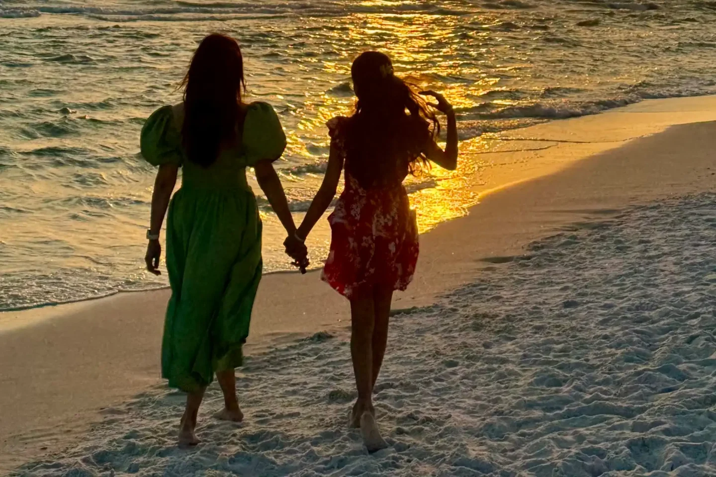 Walking on Panama City Beach at sunset